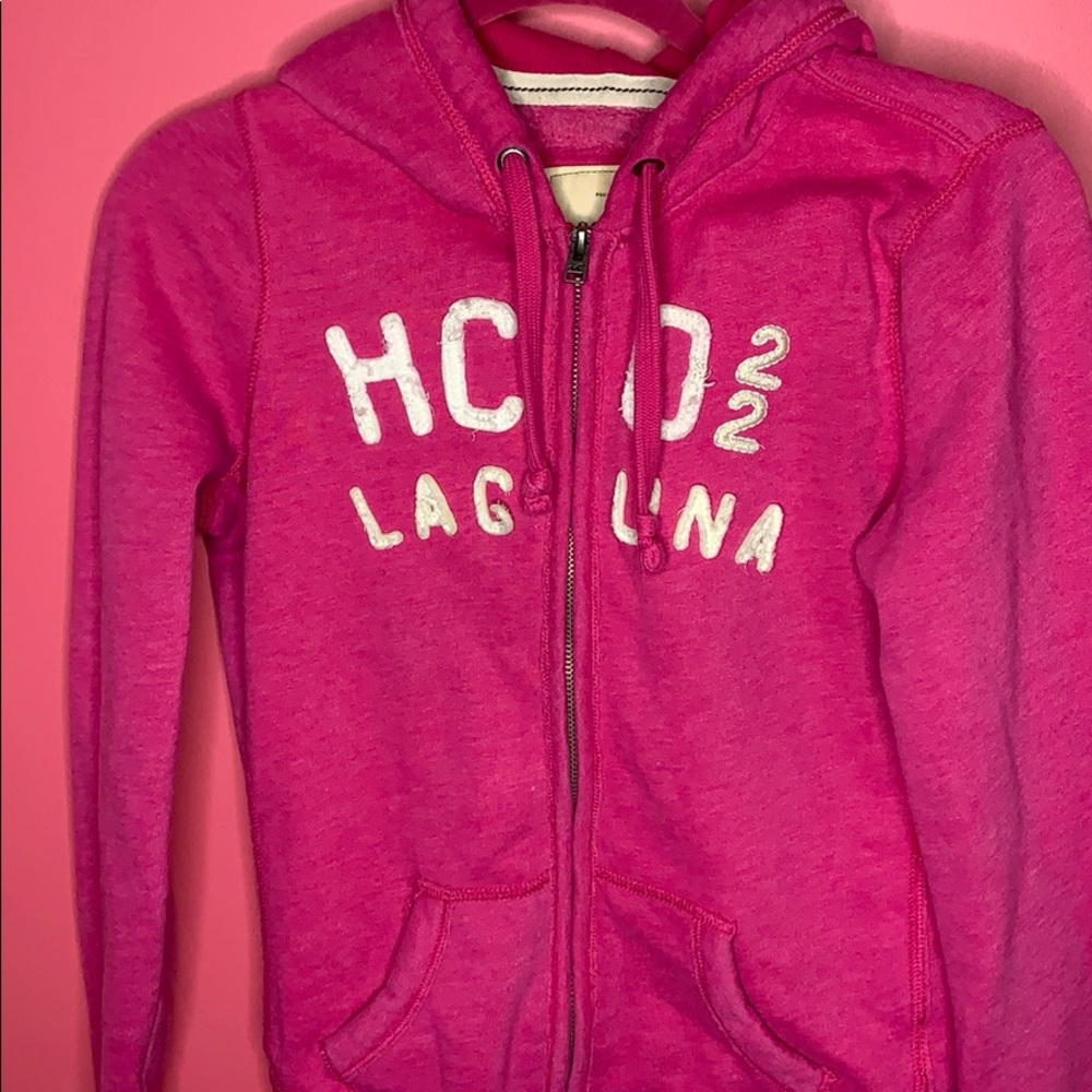 Pink Hollister Zip-up Jacket Medium